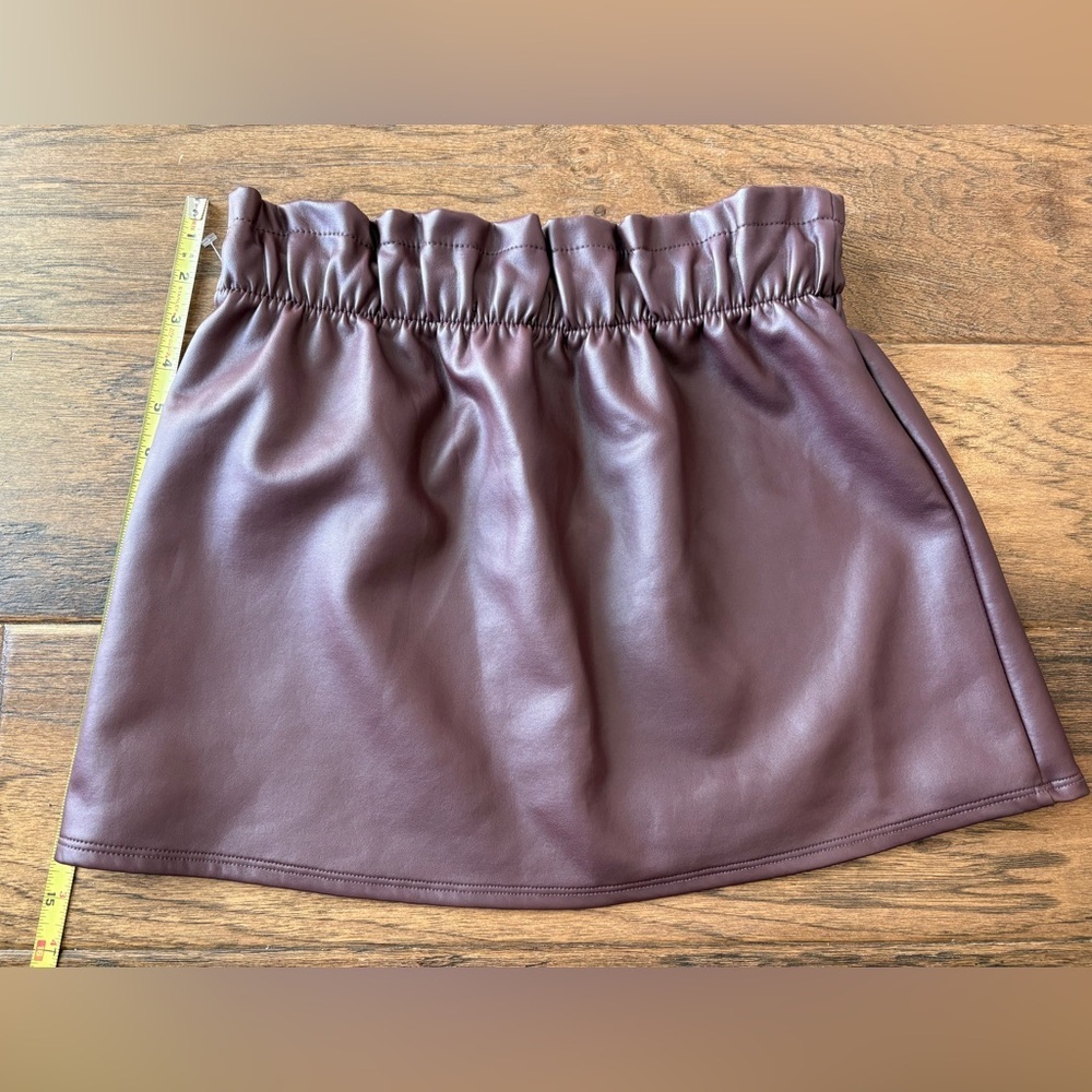 Stylish Brown Leather Kids Skirt